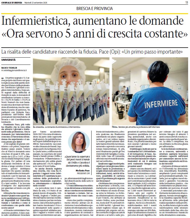 Infermieristica, aumentano le domande \