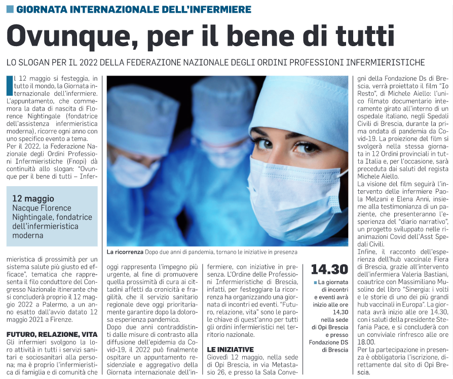 OPI Brescia, un gesto di solidariet� ai colleghi ucraini