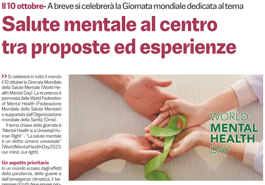 Bresciaoggi: Salute mentale al centro tra proposte ed esperienze